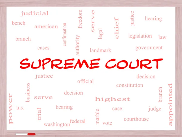 最高法院在白板上的字云概念 — 图库照片
