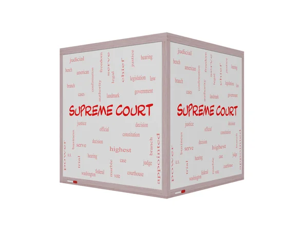 Supreme Court Word Cloud Concept on a 3D Whiteboard — Stock Photo, Image