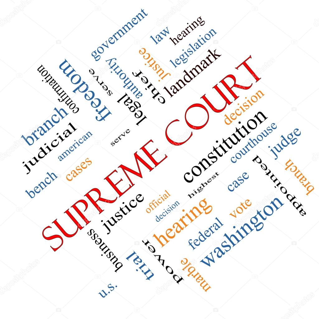 Supreme Court Word Cloud Concept Angled