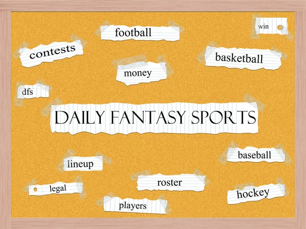 Daily Fantasy Sports Corkboard Word Concept — Zdjęcie stockowe