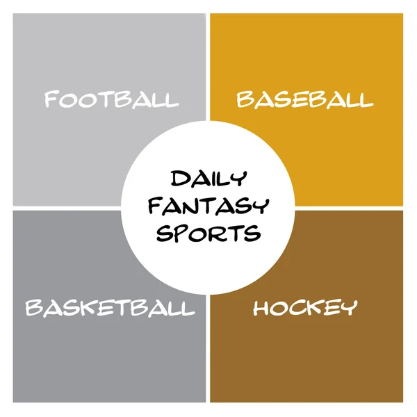 Daily Fantasy Sports Boxes and Circle Silver, Gold — Stock Photo, Image