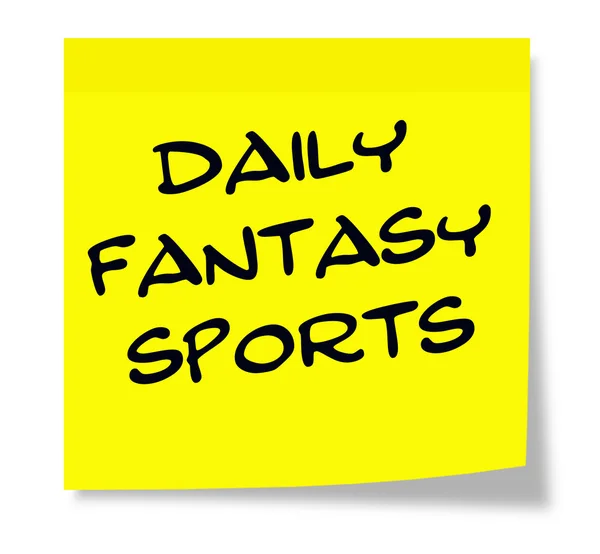 Daily Fantasy Sports written on a yellow sticky note — Stockfoto