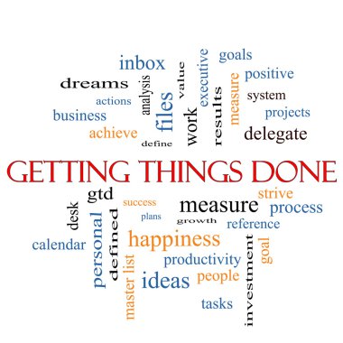 Getting Things Done Word Cloud Concept 