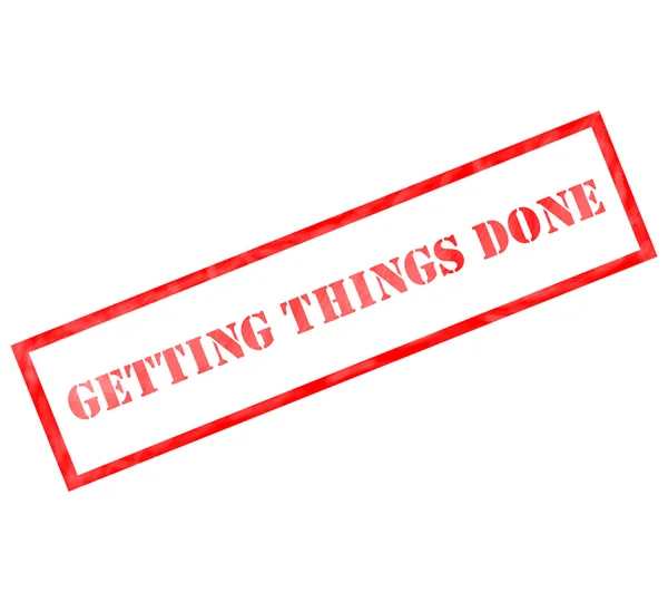 Red rectangle Getting Things Done stamp — Stockfoto