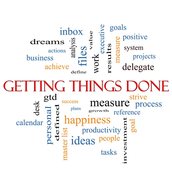 Getting Things Done Word Cloud Concept — Zdjęcie stockowe