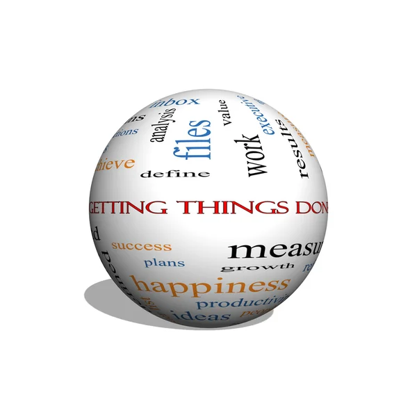 Getting Things Done 3D sphere Word Cloud Concept — Stock Photo, Image