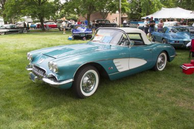 1958 Chevy Corvette Blue White