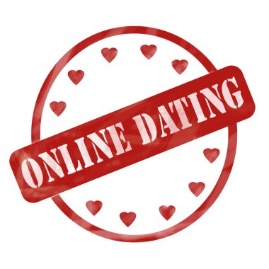 Kırmızı Pul daire Online Dating ve kalpleri yıpranmış
