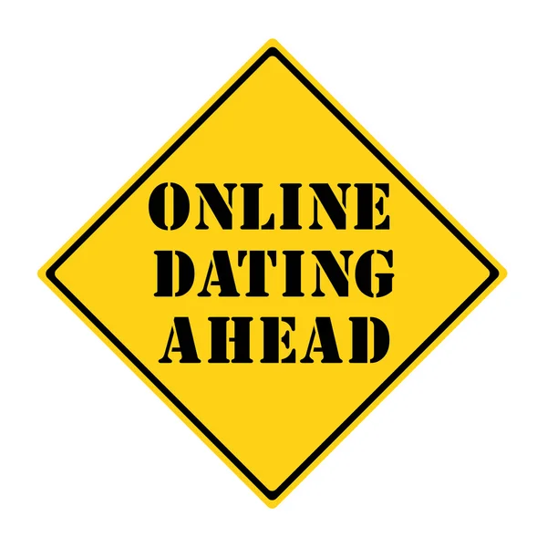 Online Dating Ahead tecken — Stockfoto