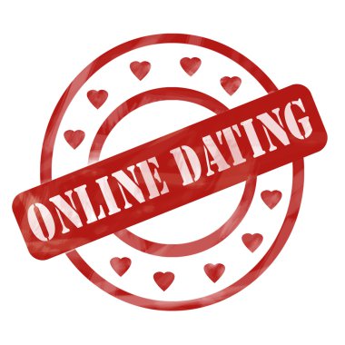 Red Online Dating damga daireler ve kalpleri yıpranmış