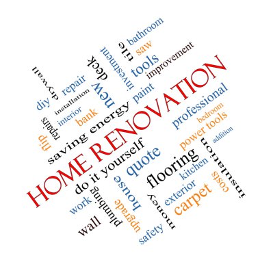 Ev yenileme Word Cloud Concept açılı