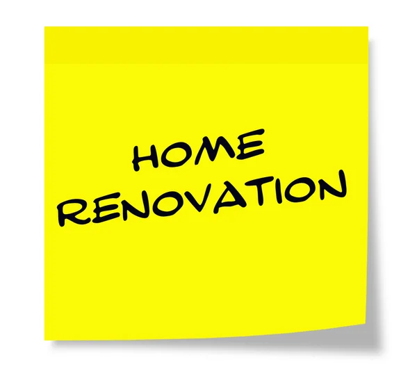 Home Renovation written on a yellow sticky note — Stock Photo, Image