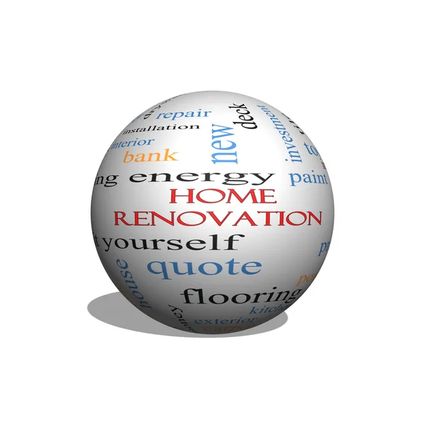 Home Ristrutturazione Sfera 3D Word Cloud Concept — Foto Stock