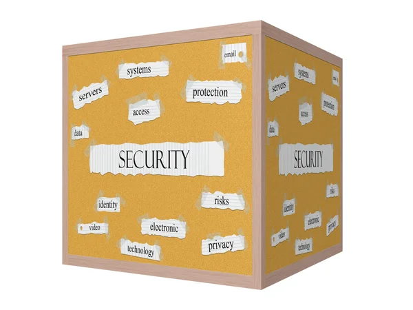 Security 3D Corkboard Word Concept — Stock Photo, Image