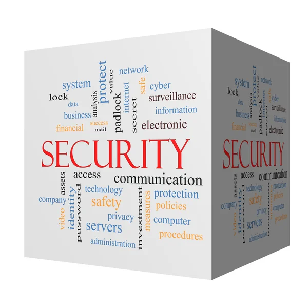 Security 3D cube Word Cloud Concept — Stock Photo, Image