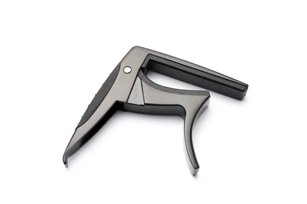 Black Metal Guitar Capo Isolated White Background — Stock Photo, Image