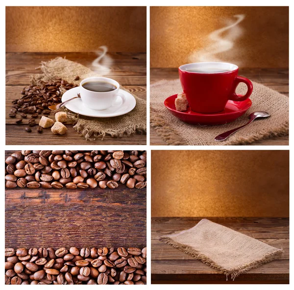 Set moderner Poster mit Kaffeehintergrund. — Stockfoto