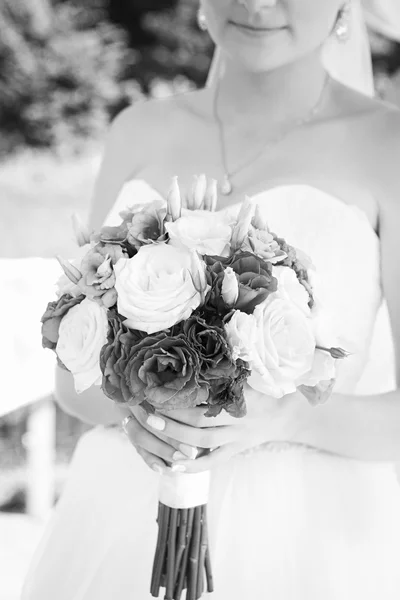 Bröllop bukett svart och vitt, — Stockfoto
