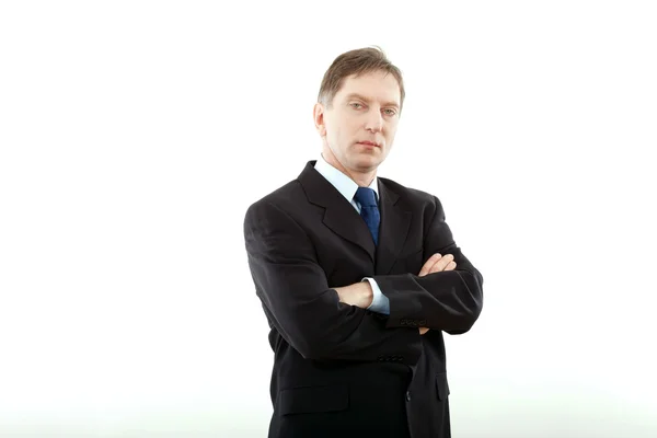 Geschäftsmann im Anzug auf weißem Hintergrund — Stockfoto