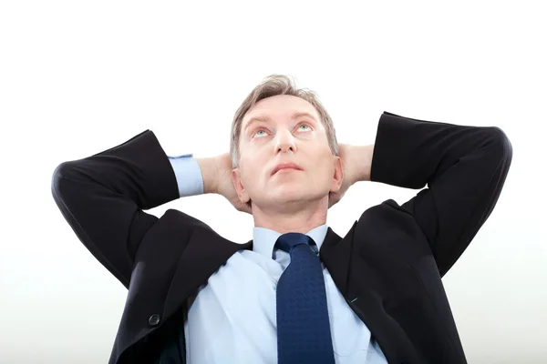 Businessman in Suit thinking — Stock Photo, Image