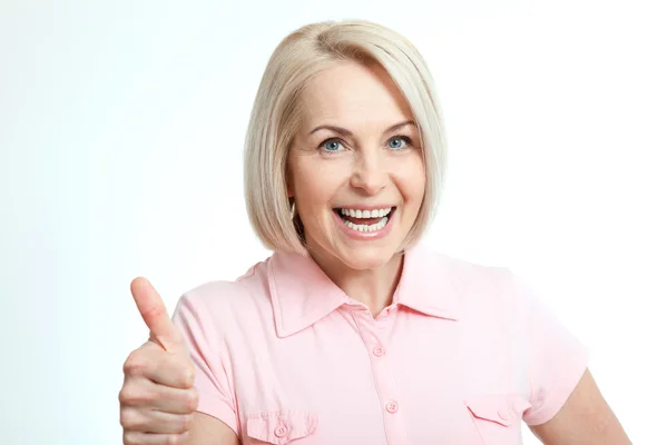 Retrato de mujer feliz. Éxito . —  Fotos de Stock