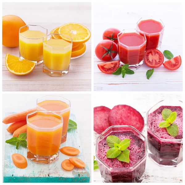 Groenten en fruit smoothies terug naar boven — Stockfoto