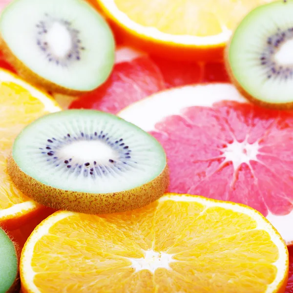 Frutas cítricas vista superior macro — Fotografia de Stock