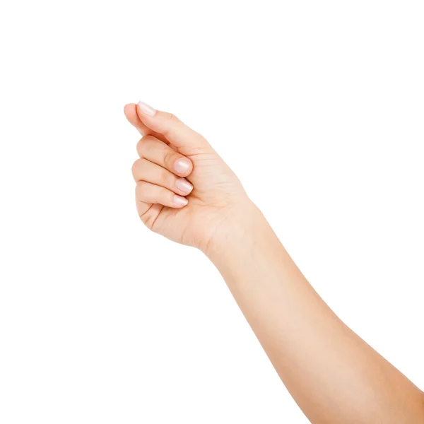 Mano de mujer sobre fondos blancos — Foto de Stock