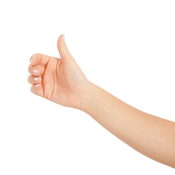 Mano de mujer sobre fondos blancos — Foto de Stock