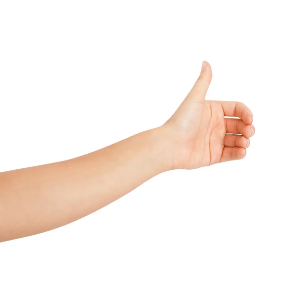 Mano de mujer sobre fondos blancos — Foto de Stock