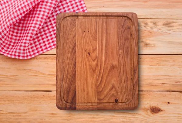 Pure notebook for recording menu, recipe on red checkered tablecloth tartan. — Stock Photo, Image