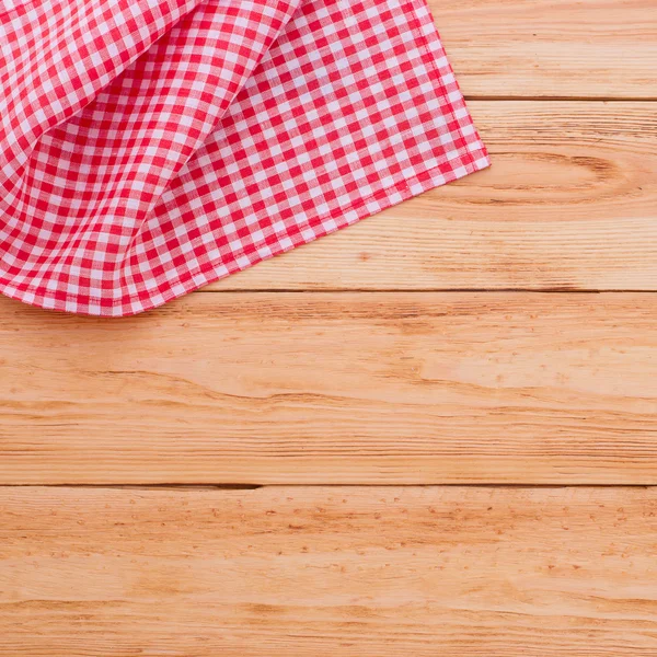 Pure notebook for recording menu, recipe on red checkered tablecloth tartan. — Stock Photo, Image