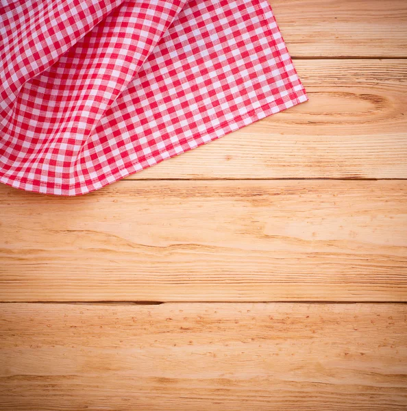 Pure notebook for recording menu, recipe on red checkered tablecloth tartan. — Stock Photo, Image