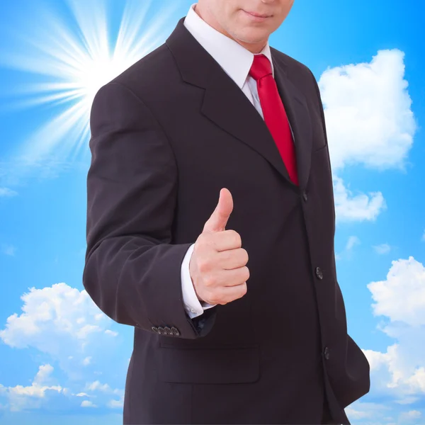 Businessman showing perfect gesture. Hand sign excellent, good, great, okay, yes. — Stock Photo, Image