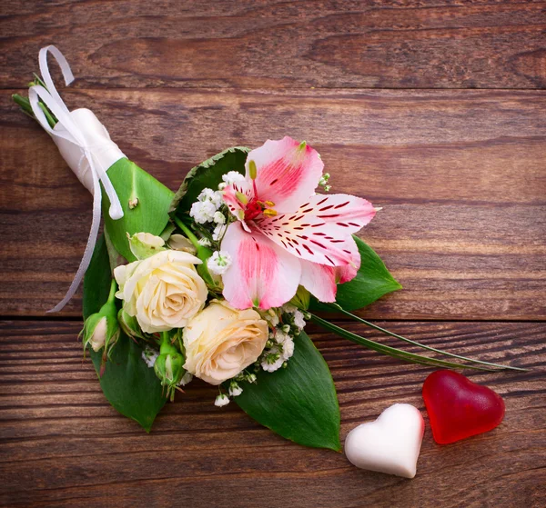 Buquê de casamento, fundo . — Fotografia de Stock