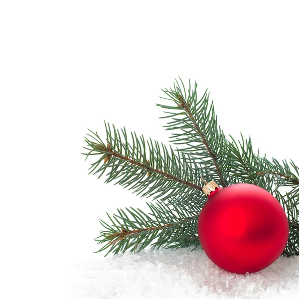 Enfeites de Natal na árvore de Natal com bugigangas — Fotografia de Stock