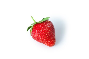 Ripe strawberries on white background clipart