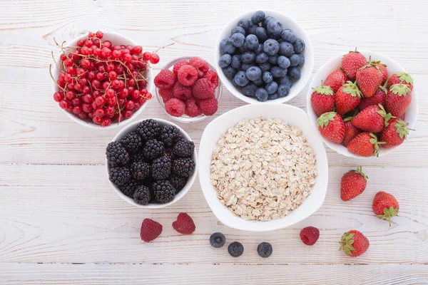 Breakfast - berries, fruit and muesli — Stock Fotó