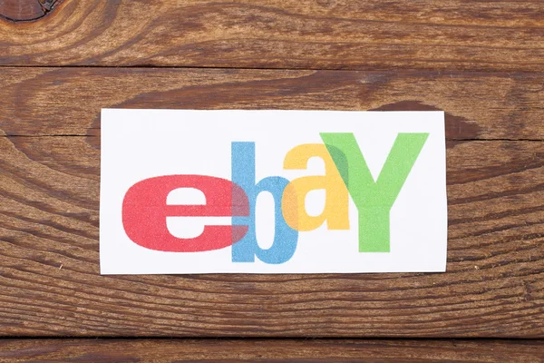 Logotipo eBay impreso en papel — Foto de Stock