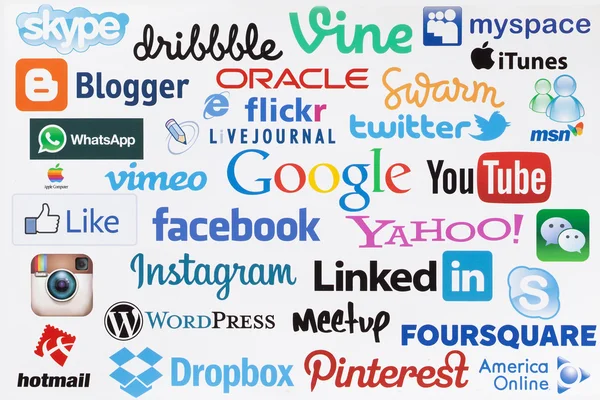 Popular social media — Stock Photo, Image