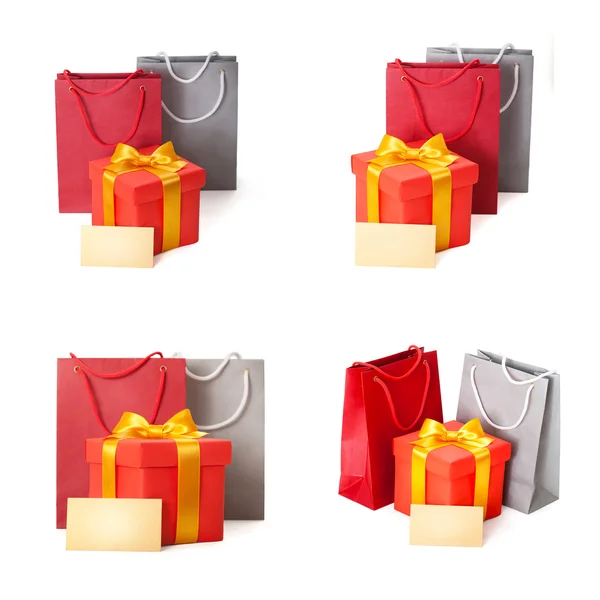 Papier shopping tassen en dozen — Stockfoto