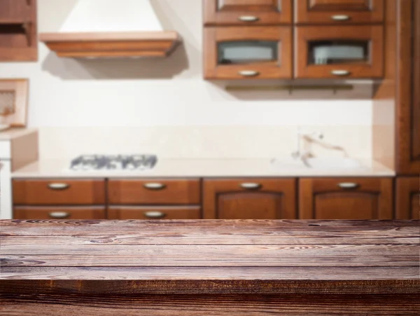 Cuisine table intérieure en bois — Photo