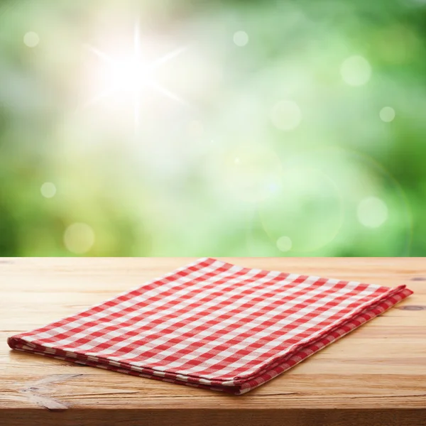 Red checked tablecloth — Stock Photo, Image