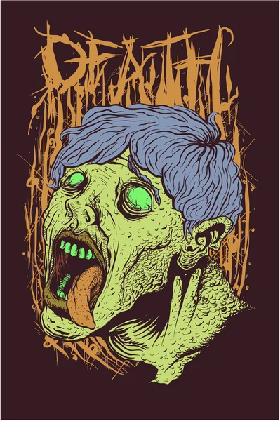 Testa di zombie — Vettoriale Stock