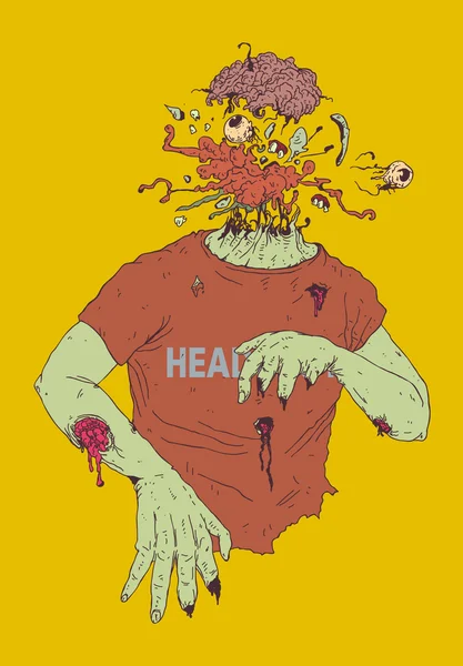 Exploderade Zombie Stockillustration