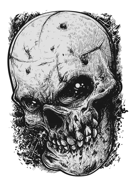 Skull Sketch — Stock Vector