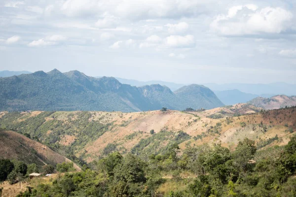 Hermosas Colinas Onduladas Debajo Algunas Nubes Largo Caminata Desde Kalaw —  Fotos de Stock