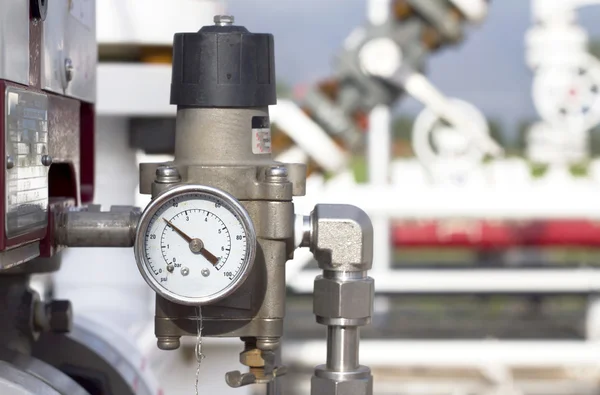 Closeup of manometer on site — Stock Photo, Image