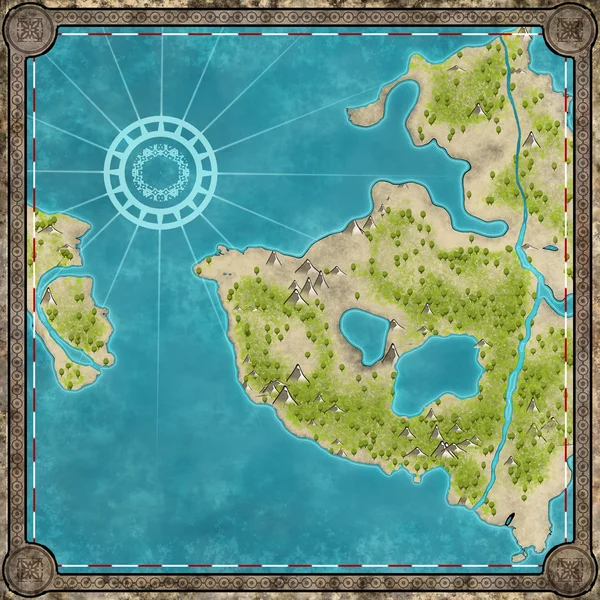 Starą mapę wyspy — Zdjęcie stockowe