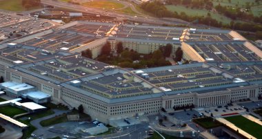 US Pentagon at sunset clipart